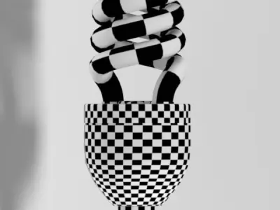 Fluorescent light bulb 3D model