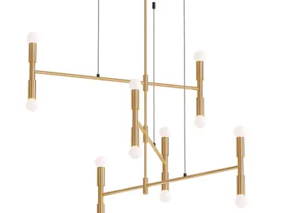 AK441 chandelier with four balls hanging from it 3D model
