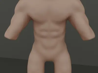 Male Muscular Alien Low-poly 3D model