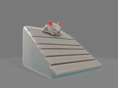 Sleeping Mouse Doorstop  Cute Wedge with Floor Grip 3D print model