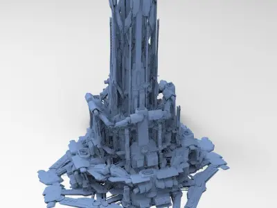 Advanced Ancient Civilization Ship architecture 17 3D model