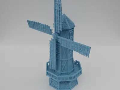 Medieval WindMill Tabletop Terrain 25 mm 3D print model