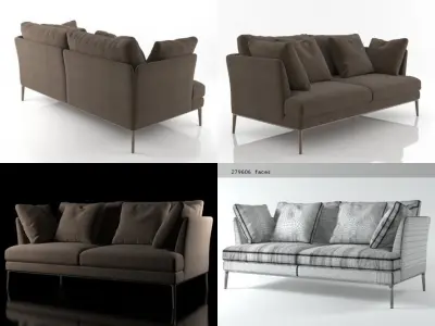 Portofino four different sofas with cushions 3D model