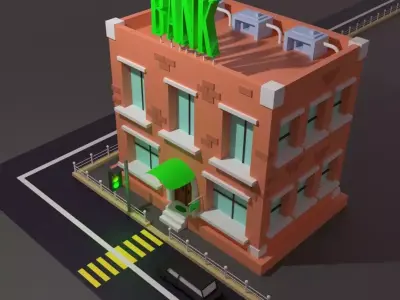 Bank Model Low-poly 3D model