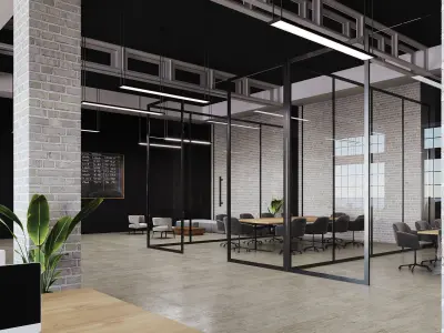 Interior scene loft office 06 3D model purchase