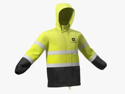 John Deere Rain Jacket High Visibility 3D model