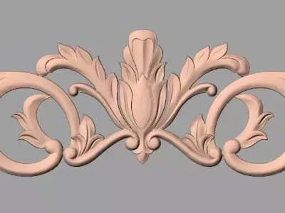 Door design 3D relief model STL format file for CNC carving E688 3D model