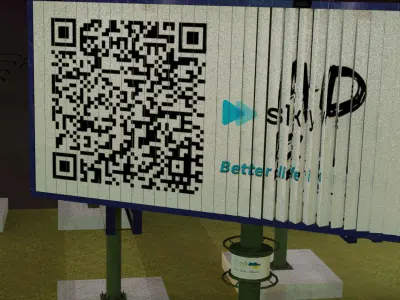 Billboards and modules classic rotative and TV 3D model