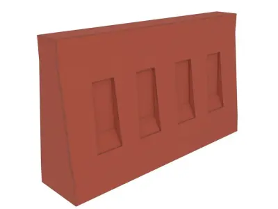 low-poly plastic roadblock Free low-poly 3D model