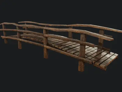 Old Wooden Medival Bridge 01