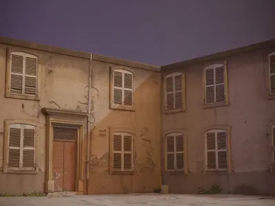 Derelict Wall-8 Low-poly 3D model