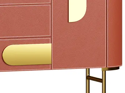 Modern Metal Sideboard Credenza 3D model