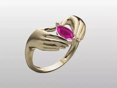 HAND RING GEMS 3D model
