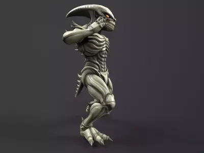 Alien Monster Sci-Fi Creature Rigged Low-poly 3D model