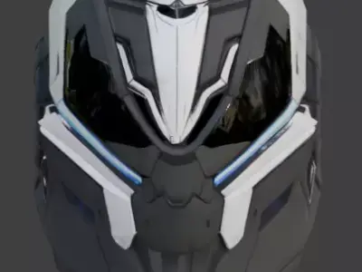 Cybernetic Infiltrator Strike Helmet 3D Model Low-poly 3D model