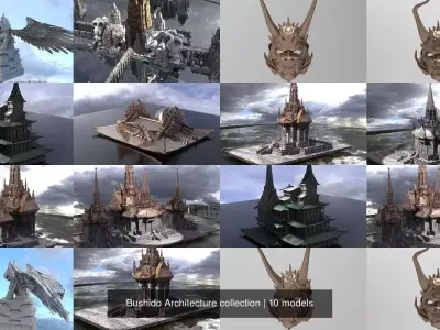 Bushido Architecture collection 3D Model Pack