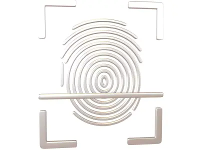 Fingerprint Recognition Icon v1 008 Free low-poly 3D model