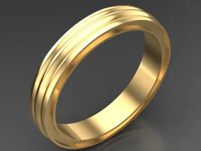 Light Gold Diamond Men Ring 2MR075 3D model