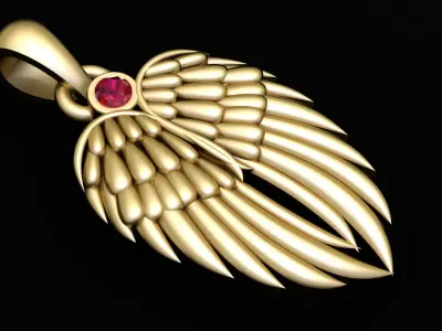 The Guardian Wing Pendant for men and women 3d print ready 3D print model purchase