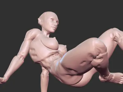 Sci-Fi Babe with Mecha Enhancements NSFW STL 3D print model