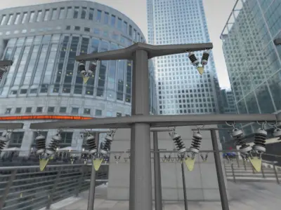 Concrete Electricity Pole without Ladder - Object  057  Low-poly 3D model