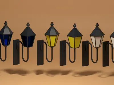 Cartoon Wall Lamps Collection 3D model