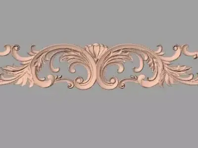 Door flower 3D relief STL Model for CNC woodworking carving E297 3D model