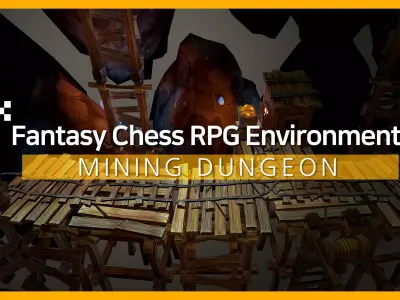 Fantasy Chess RPG Environment - Mining Dungeon Low-poly 3D model