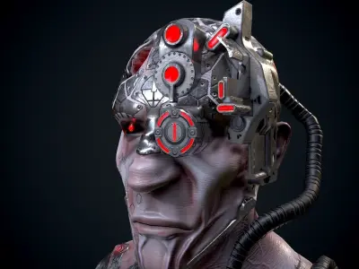 Cyber mutant Low-poly 3D model