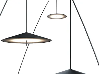 STEEL FISHERMAN PENDANT FLOOR LAMP 3D model