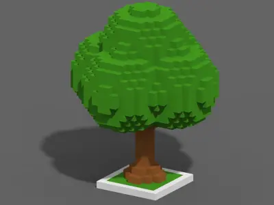 Tree Voxel - 3 Low-poly 3D model