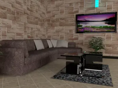 A Beautiful Sofa scene  3D model