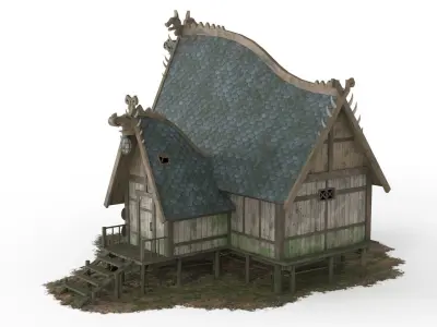 Viking House 04 Low-poly 3D model