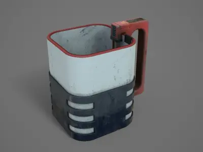 Sci-Fi Heat Mug Low-poly 3D model