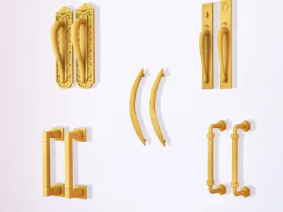 5  BRASS  MAINE DOOR HANDEL 3D model