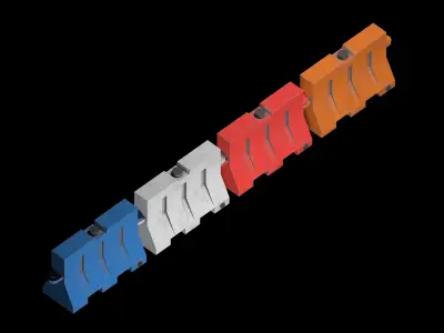 roadblock barricade Low-poly 3D model