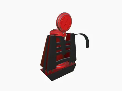 SciFi Backpack J09 Red - Fashion Character Design Low-poly 3D model