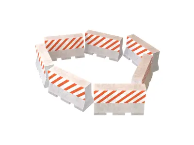 Road Barriers v4 009 Low-poly 3D model