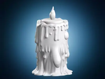 Melting Candle Ghost Character Toy 3D print model