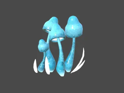 Fantasy Mushroom D02 Blue - Scene Backdrop Design Low-poly 3D model
