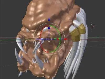 Predator mask Low-poly 3D model