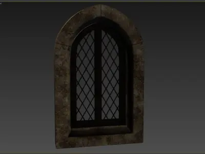 Medieval window Low-poly 3D model