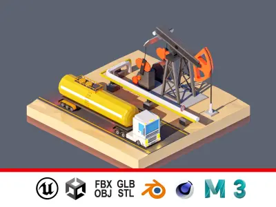 land 82A Low-poly 3D model