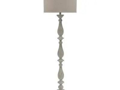Ogden White Wash Traditional Floor Lamp 3D model