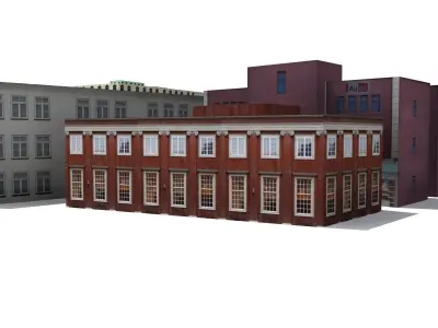 Building Collection Low Poly hospital Low-poly 3D model