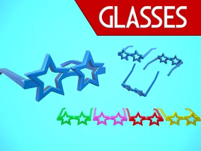 GLASSES 02 - CARTOON STYLIZED Low-poly 3D model