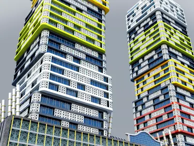 Lusail Marina Twin Tower 3D model