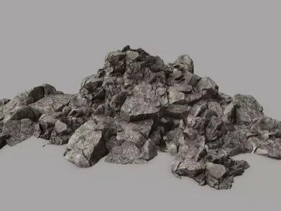 Rock Set Low-poly 3D model