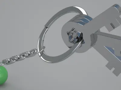 6 Pool Snooker Ball with Keychain 3D model