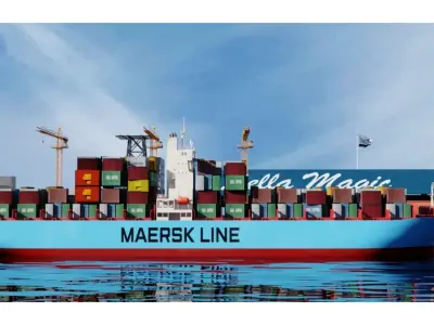 Shipyard container ship Cargo port 3D model